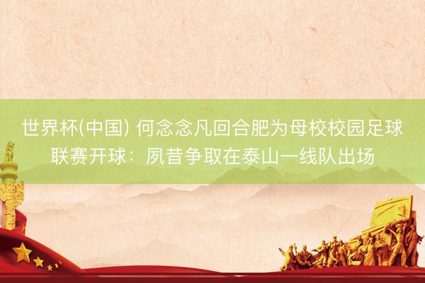 世界杯(中国) 何念念凡回合肥为母校校园足球联赛开球：夙昔争
