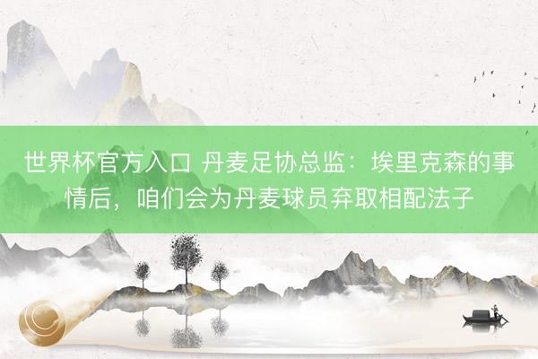 世界杯官方入口 丹麦足协总监：埃里克森的事情后，咱们会为丹麦球员弃取相配法子