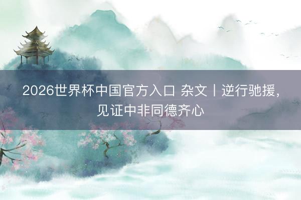2026世界杯中国官方入口 杂文丨逆行驰援，见证中非同德齐心