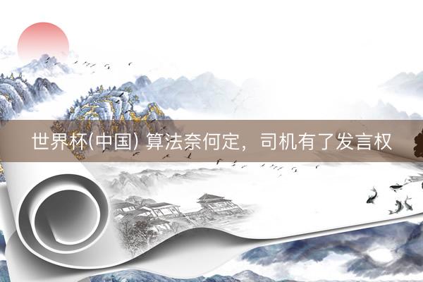 世界杯(中国) 算法奈何定，司机有了发言权