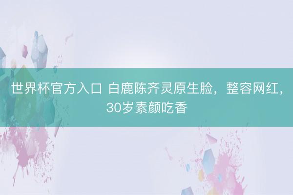 世界杯官方入口 白鹿陈齐灵原生脸，整容网红，30岁素颜吃香
