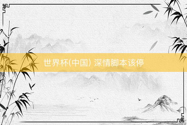 世界杯(中国) 深情脚本该停