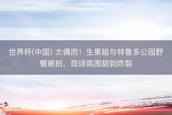 世界杯(中国) 太偶而！生果姐与特鲁多公园野餐被拍，现场氛围甜到炸裂